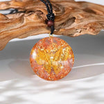 Pendentif Orgonite Papillon sculté quartz Melon - Vignette | Achamana