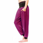 Pantalon yoga large femme - Vinyasa - Vert olive - Vignette | Achamana