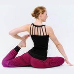 Fraen breet Yoga Hosen - Vinyasa - Schwaarz - Vignette | Achamana