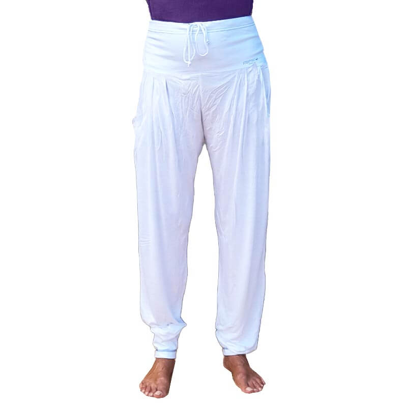 Pantalon yoga large blanc pour femme | Achamana