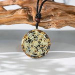 Pendentif orgonite Merkaba - Oeil de tigre - Labradorite - Vignette | Achamana