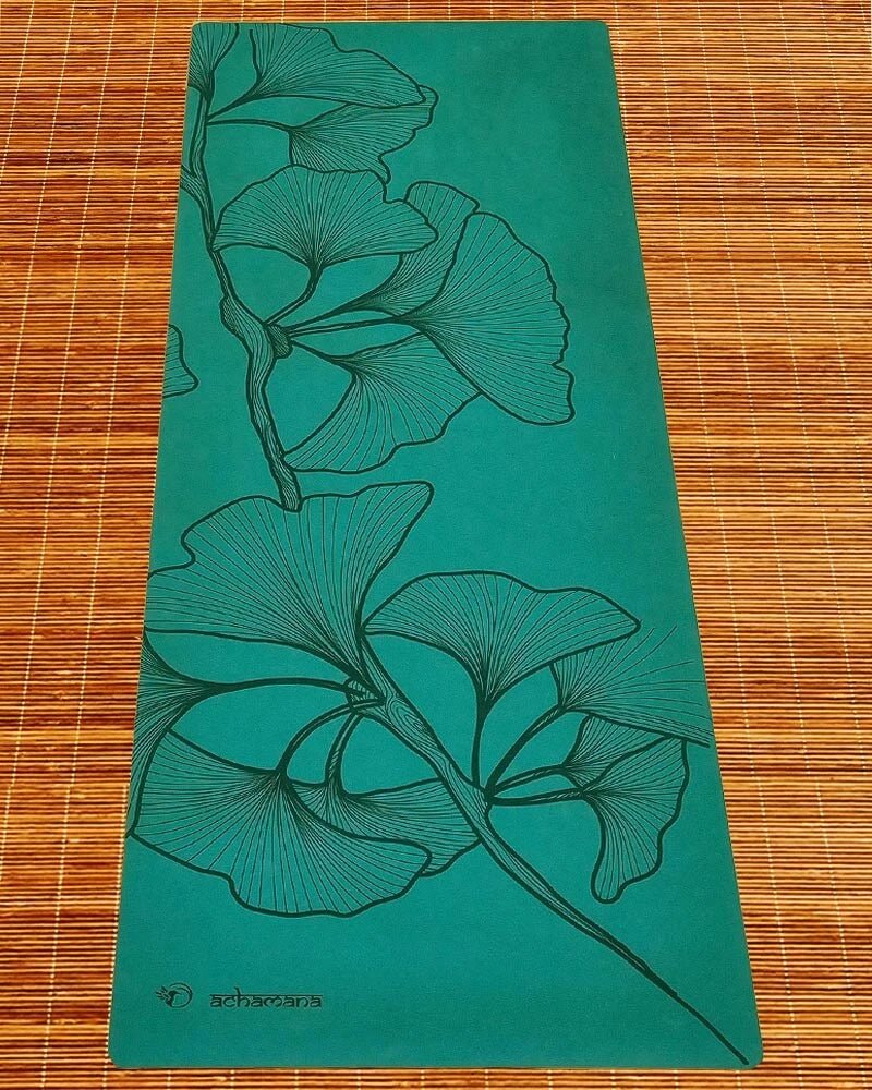 Tapis de yoga vert latex et PU ultra antidérapant | Achamana