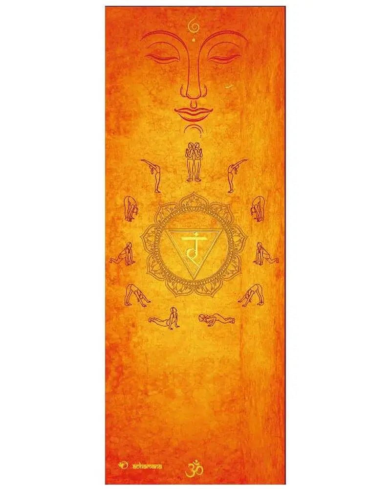 Salutation au soleil tapis de yoga de voyage orange Manipura chakra | Achamana