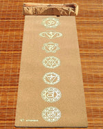 Tapis de yoga en liège et caoutchouc naturel 5 mm 7 chakras Or - Vignette | Achamana