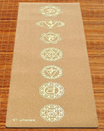 Tapis de yoga antidérapant tri plis liège - 7 chakras impression Or - Vignette | Achamana