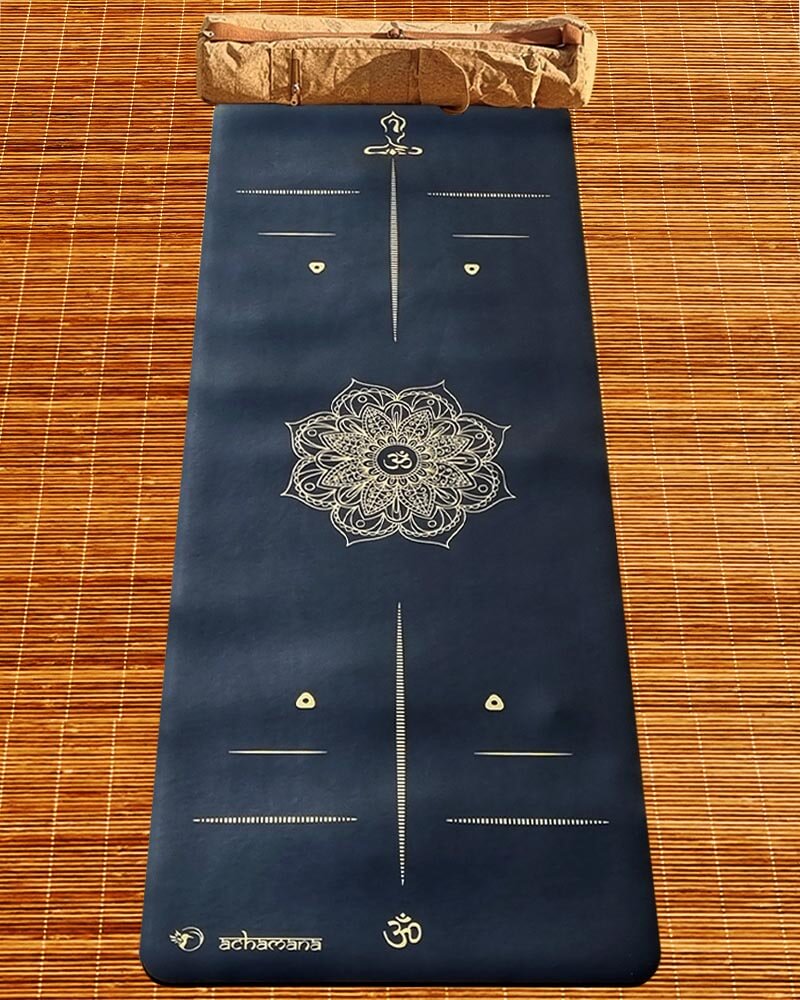 Boutique yoga en ligne - Tapis de yoga antidérapant avec mandala or + sac de yoga liège | Achamana