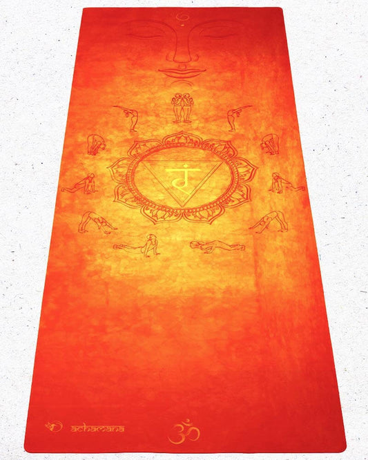 Salutation au Soleil - tapis de yoga de voyage orange | Achamana