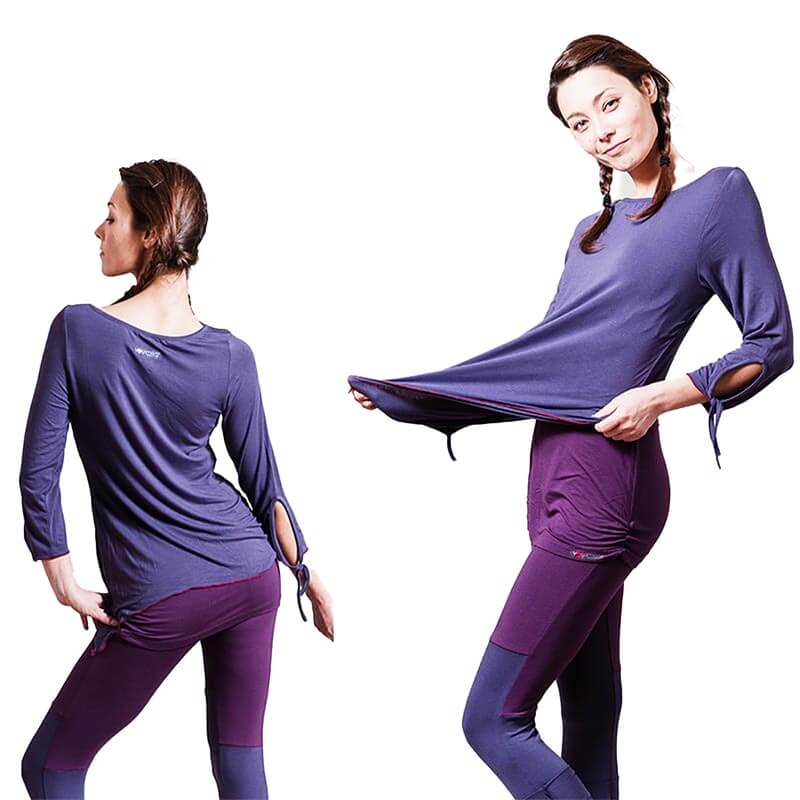 Haut de yoga femme bambou - lavande-violet pour Yogini | Achamana