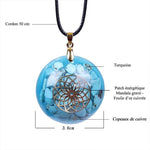 Pendentif orgonite Turquoise Mandala - Vignette | Achamana