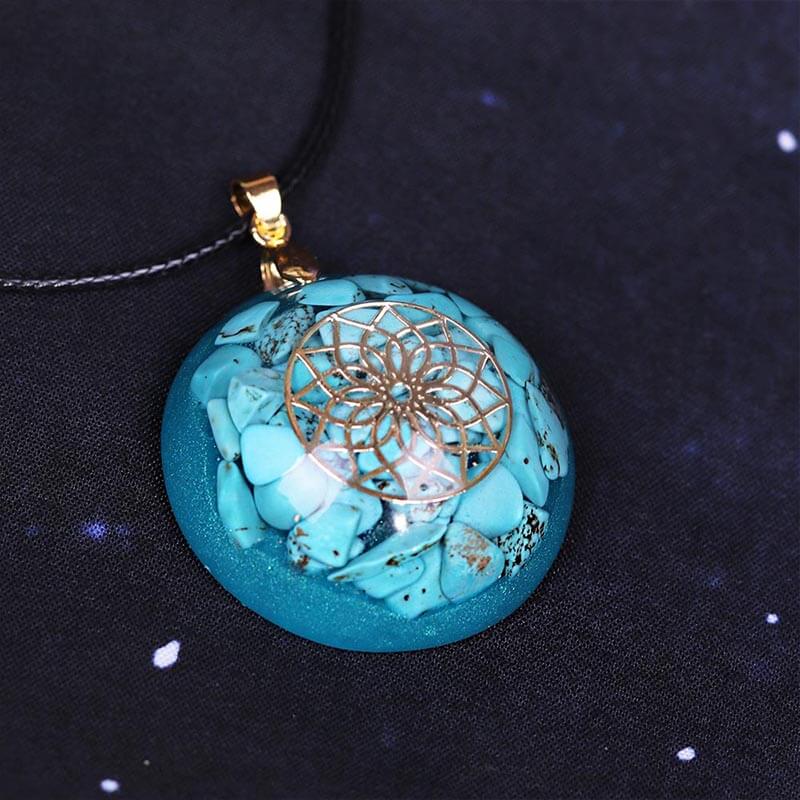 Orgone Brest - Pendentif orgonite turquoise | Achamana