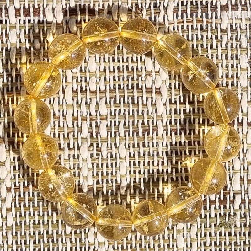 Bracelet pierres naturelles Citrine du Brésil 12 mm | Achamana