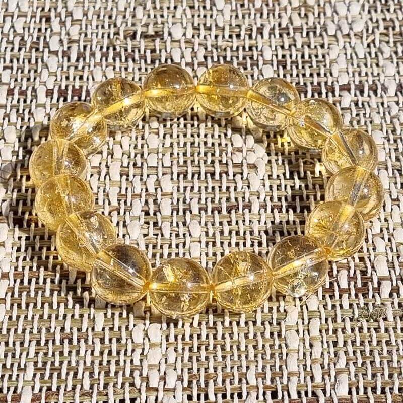 Bracelets en pierres Citrine du Brésil 12 mm | Achamana