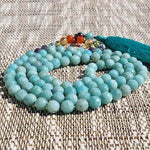 Amazonite Mala Halskette 108 facettéiert AA Perlen - 7 Chakraen - Vignette | Achamana