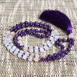 Mala necklace Moonstone - Amethyst - 6 mm AA beads - Vignette | Achamana