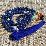 Lapis lazuli 7 Chakras Mala Halskette - 8mm AA Perlen - Vignette | Achamana