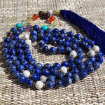 Lapis lazuli 7 Chakras Mala Halskette - 8mm AA Perlen - Vignette | Achamana