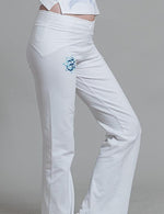 Women's white yoga pants - Om Shanti - Vignette | Achamana