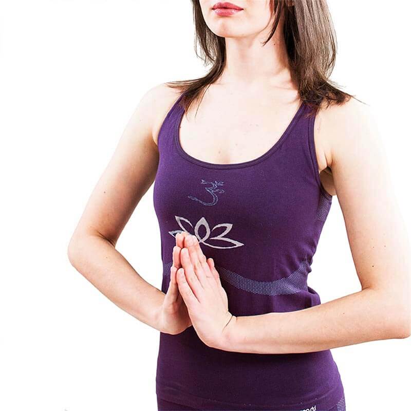 Vêtement yoga dynamique - Débardeur yoga femme sans couture violet - Achamana