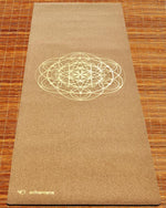 Grand tapis de yoga liège fleur de vie Or - 2,15 m - Vignette | Achamana