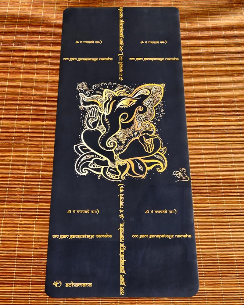 Tapis de yoga dynamique antidérapant - Ganseha - Om Gam Ganapataye Namaha | Boutique yoga France Achamana