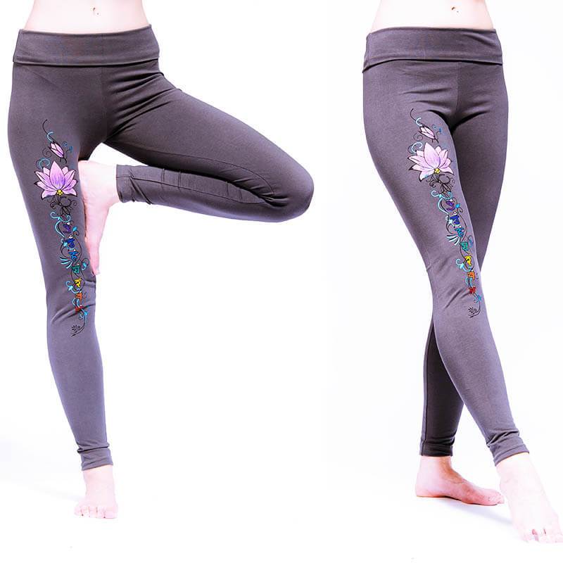 Vetement yoga femme - Legging yoga - 7 chakras et fleur de lotus - Achamana