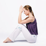 Women's white yoga pants - Om Shanti - Vignette | Achamana