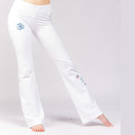 Women's white yoga pants - Om Shanti - Vignette | Achamana