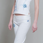 Women's white yoga pants - Om Shanti - Vignette | Achamana