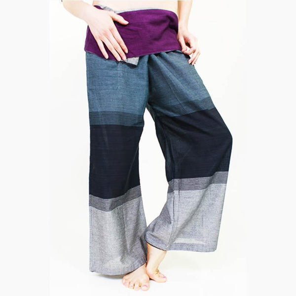 Calças de pescador tailandês - roupa de ioga unissex
