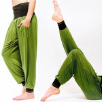 Pantalon yoga large femme - Vinyasa - Vert olive - Vignette | Achamana