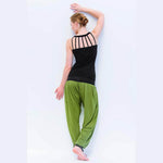 Pantalon yoga large femme - Vinyasa - Vert olive - Vignette | Achamana