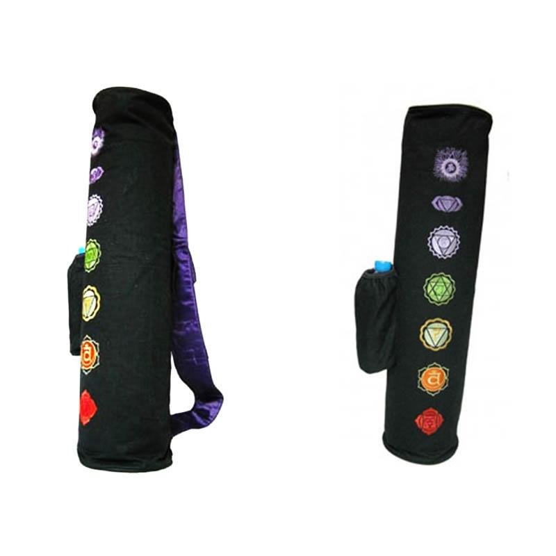 Tapis yoga sac en coton sept chakras brodés - yoga Marseille | Achamana