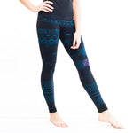 High waisted yoga leggings - Om Tibetan - organic cotton - - Vignette | Achamana