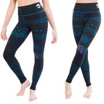 Legging yoga taille haute - Om Tibétain - coton bio - - Vignette | Achamana