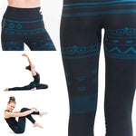 High waisted yoga leggings - Om Tibetan - organic cotton - - Vignette | Achamana