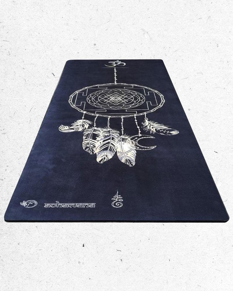 accessoire yoga - Tapis yoga ecologique antidérapant - latex et microfibre - Sri yantra | Achamana