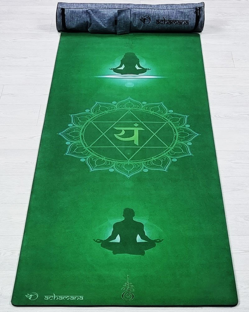 Tapis yoga antidérapant vert - yoga paris - Achamana