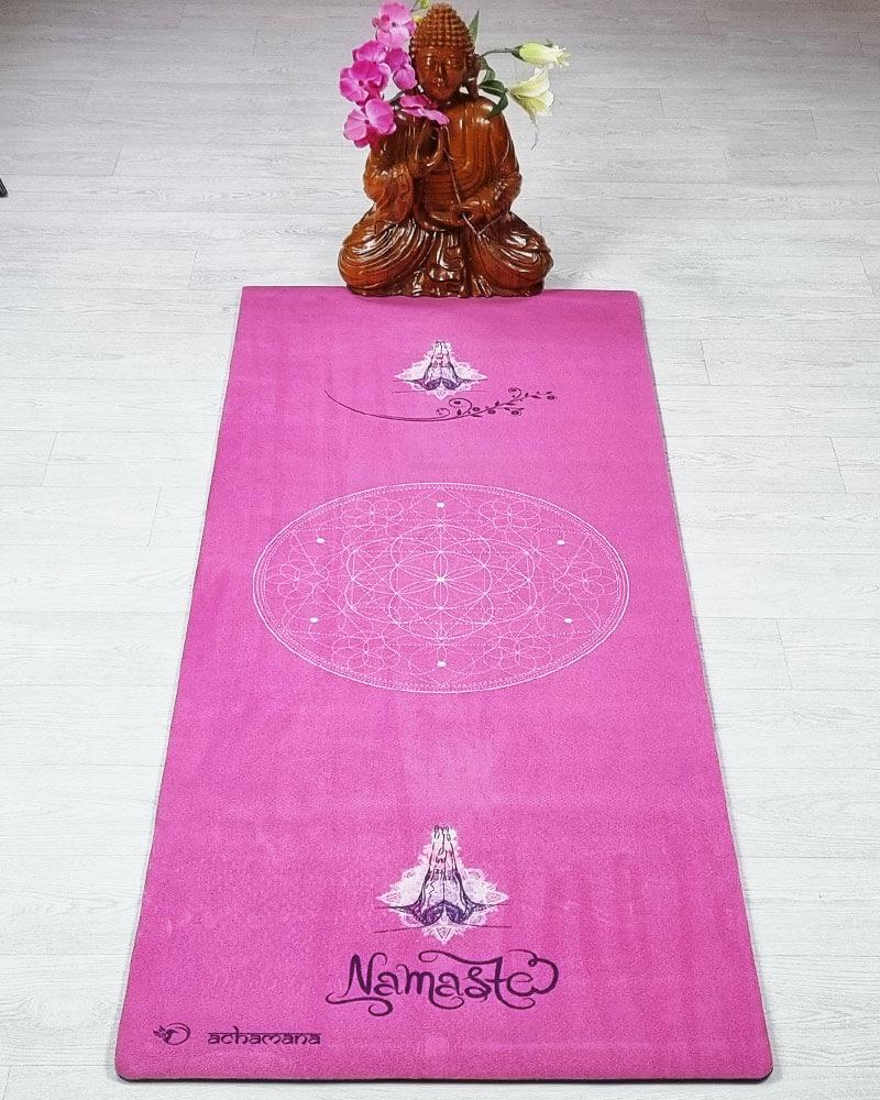 Magasin yoga Marseille - Tapis de yoga antidérapant rose | Achamana