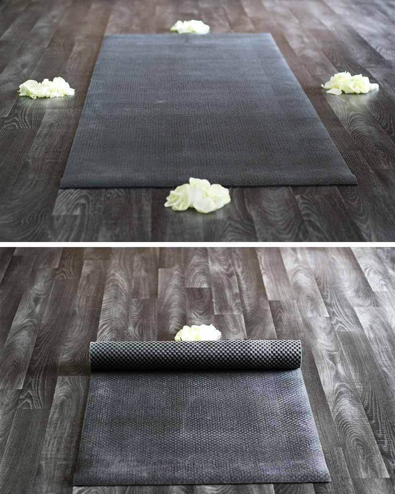 magasin yoga Toulouse - Tapis yoga ecologique noir latex et jute | Achamana