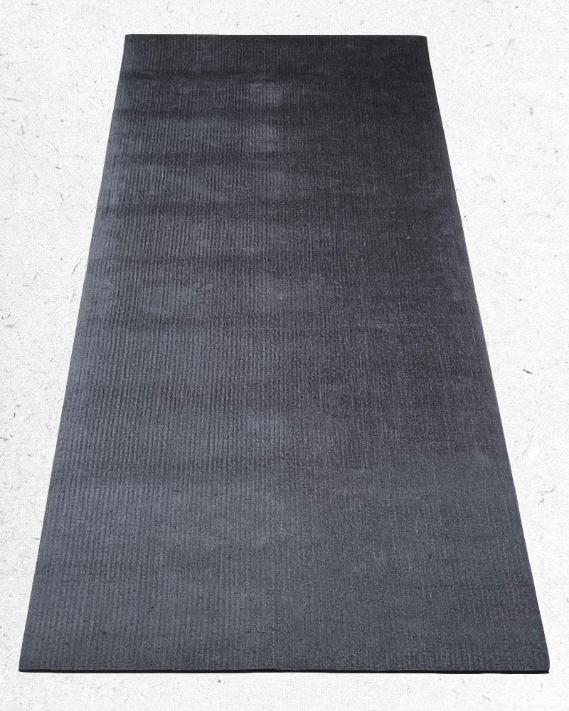 Tapis yoga grand format noir caoutchouc naturel et jute | Boutique yoga | Achamana