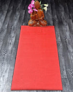 Coral red ecological yoga mat in natural rubber and woven jute - Vignette | Achamana