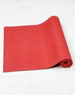 Coral red ecological yoga mat in natural rubber and woven jute - Vignette | Achamana