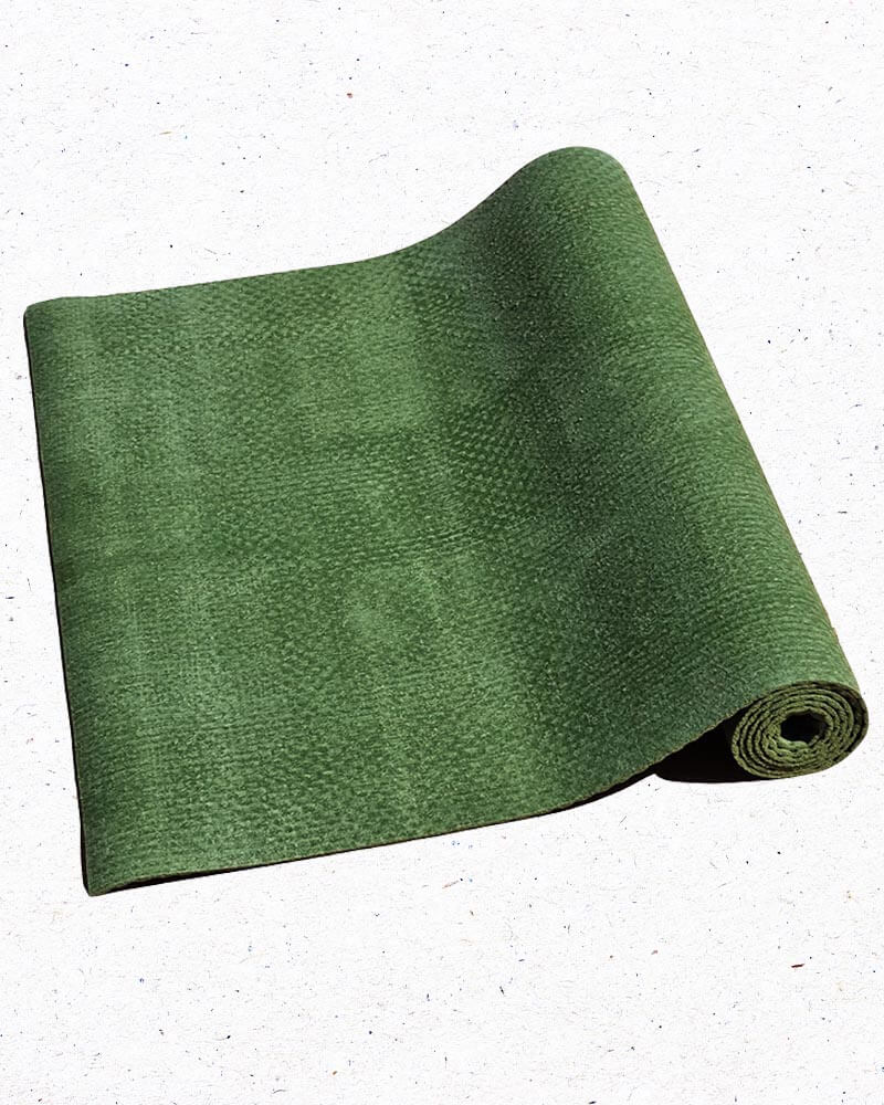 Boutique yoga - Tapis yoga ecologique vert en latex et toile de jute | Achamana