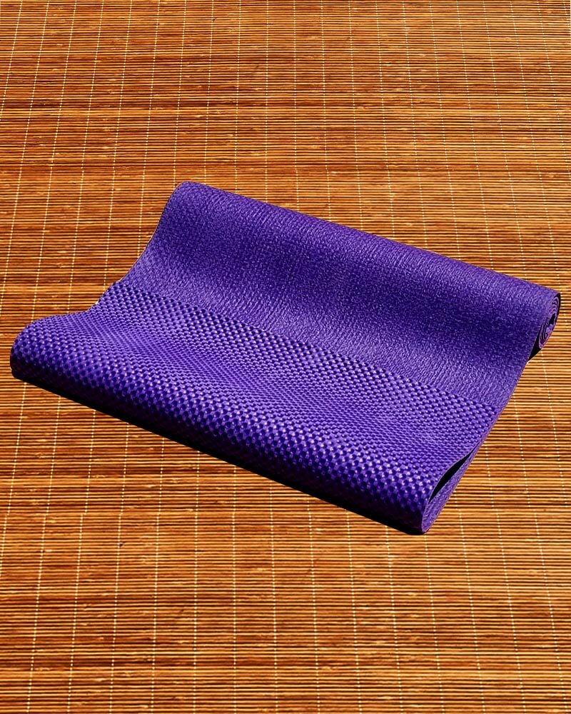 Tapis de yoga bio violet - gomme naturelle et jute | Achamana