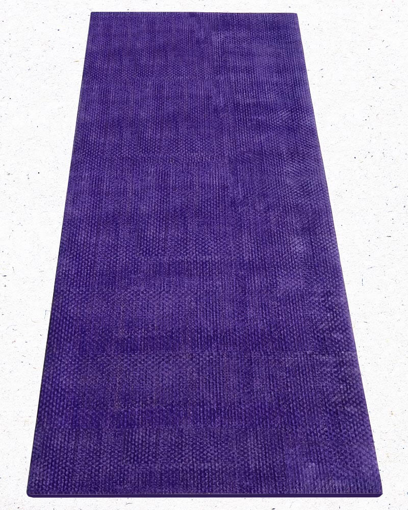 Boutique yoga - tapis de yoga antidérapant écologique violet - gomme naturelle et jute | Achamana