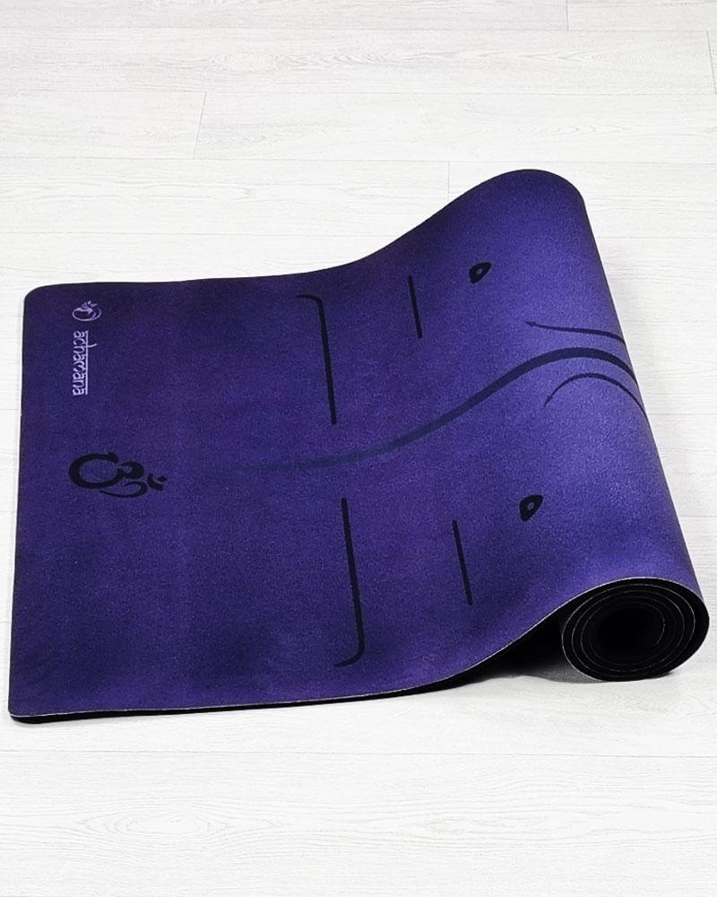 Materiel yoga débutant - Tapis yoga ecologique antidérapant - lignes de position | Achamana