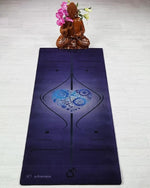 Tapis de yoga débutant indigo - Lignes de position - 6mm - Vignette | Achamana