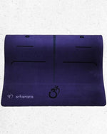 Tapis de yoga débutant indigo - Lignes de position - 6mm - Vignette | Achamana