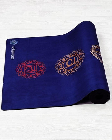 Lotus 3mm PVC Yoga Mat with Non-Slip Surface, Purple Mandala Print