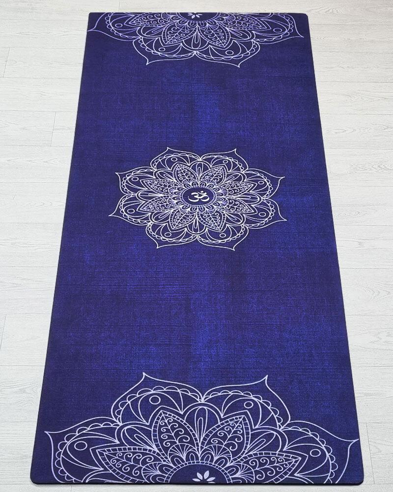 Yoga tapis - latex et eco microfibre - design mandala Om - boutique yogi | Achamana